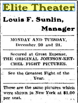 Elite Theatre - Dec 1909 (newer photo)